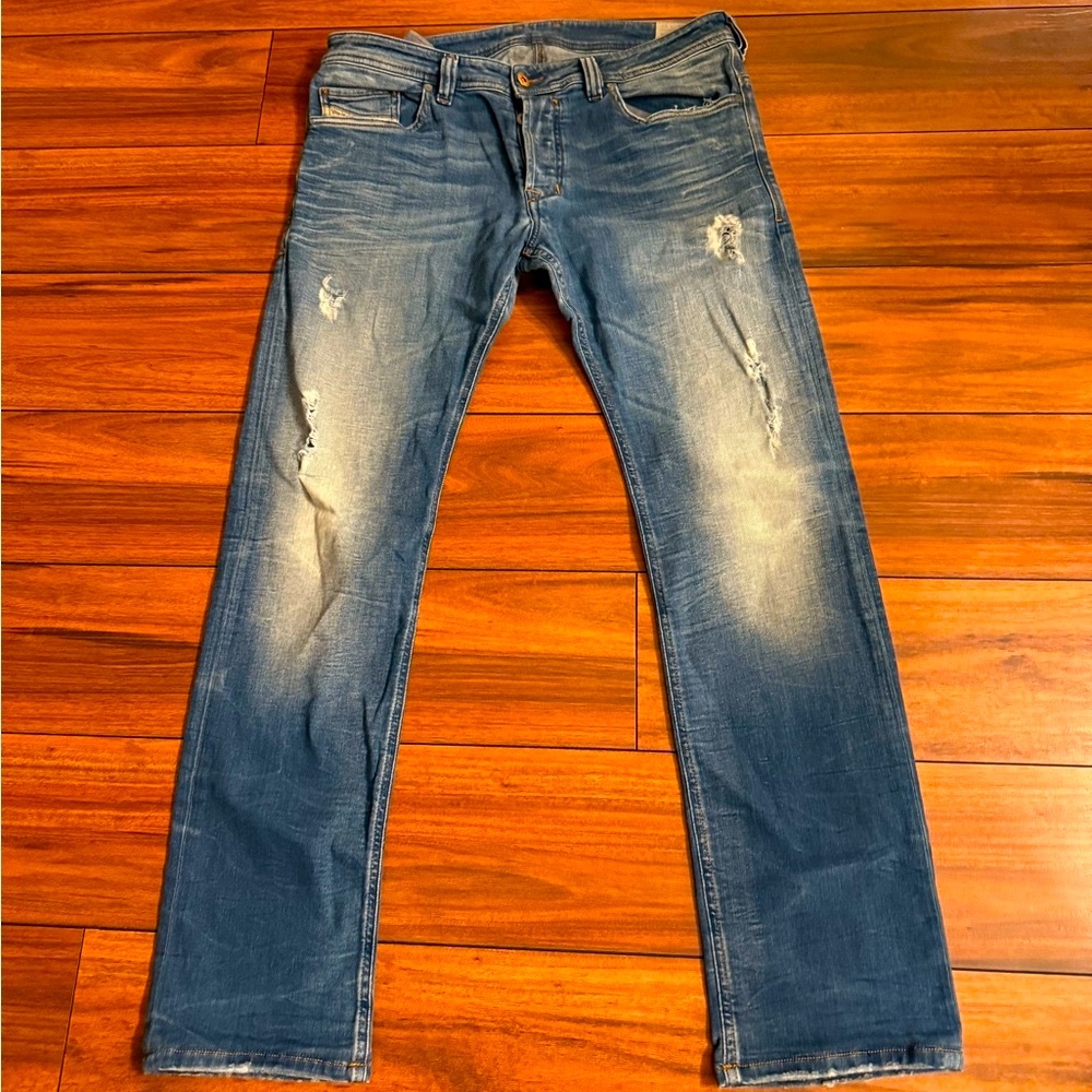 Diesel Men's Slim Fit Distressed Denim Jeans Safado 824 P Stretch RARE 34/30